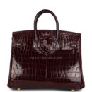 Hermes Birkin 25 Bordeaux Shiny Niloticus Crocodile GHW