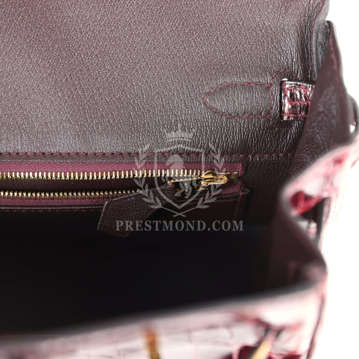 Hermes Birkin 25 Bordeaux Shiny Niloticus Crocodile GHW — изображение 9