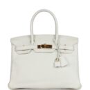 Hermes Birkin 30 White Clemence GHW