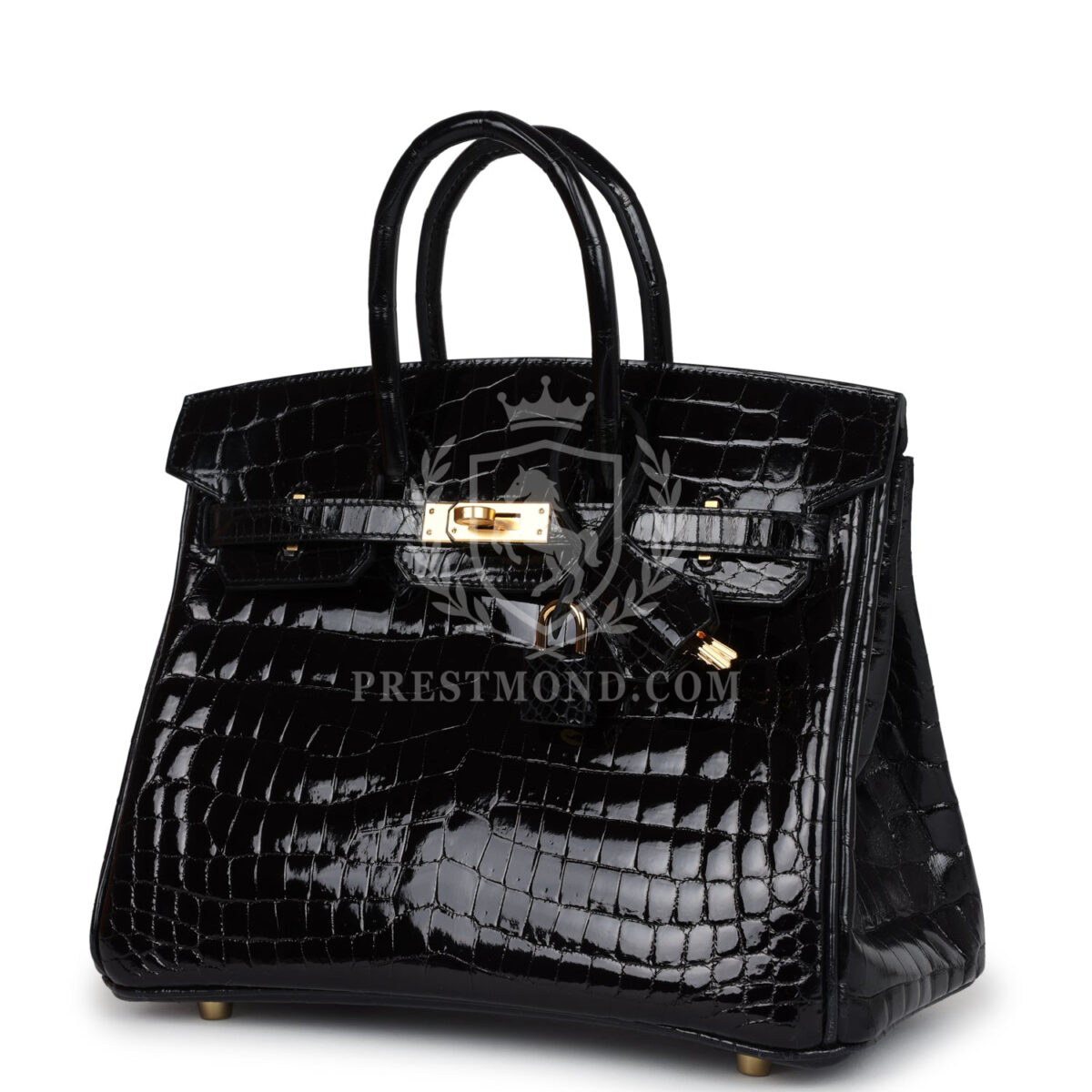 Hermes Birkin 25 Black Shiny Niloticus Crocodile GHW — изображение 5
