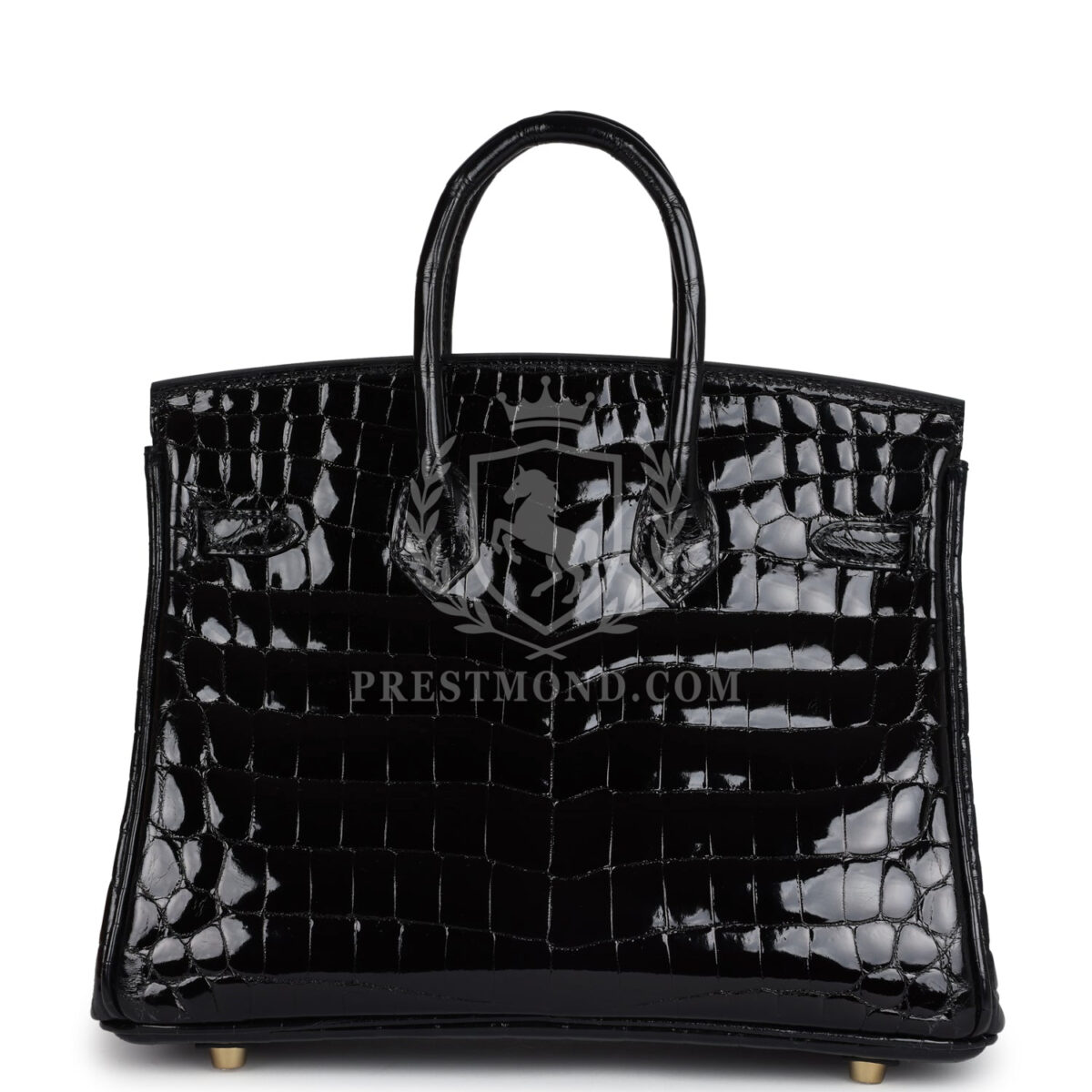 Hermes Birkin 25 Black Shiny Niloticus Crocodile GHW — изображение 4
