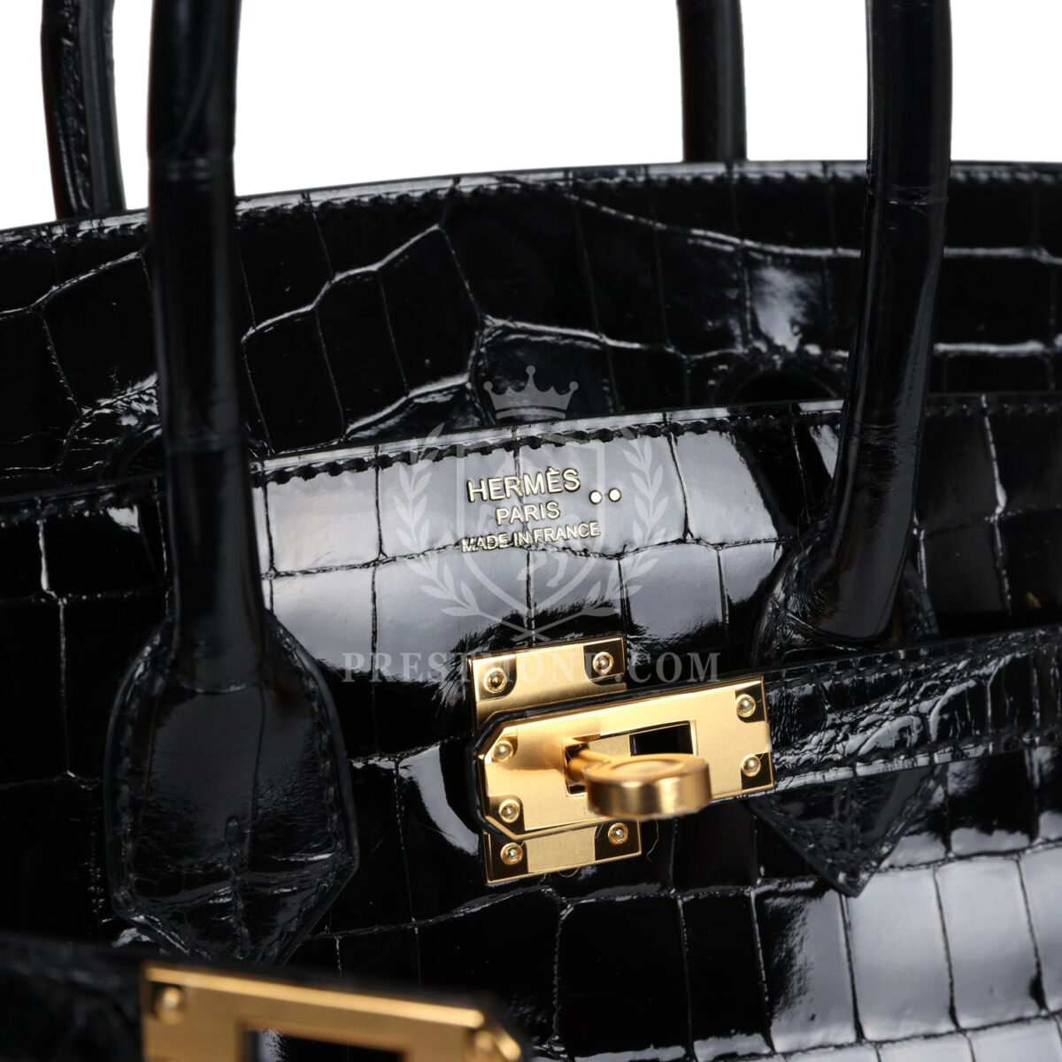 Hermes Birkin 25 Black Shiny Niloticus Crocodile GHW — изображение 7