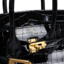 Hermes Birkin 25 Black Shiny Niloticus Crocodile GHW