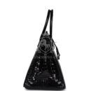 Hermes Birkin 35 Black Shiny Porosus Crocodile 18K White GHW Diamond Hardware