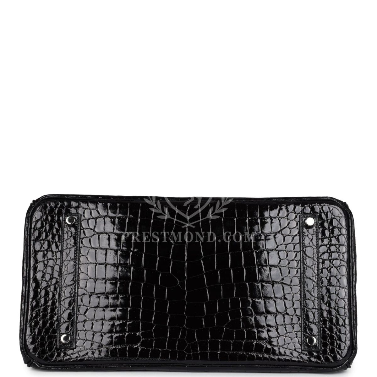 Hermes Birkin 35 Black Shiny Porosus Crocodile 18K White GHW Diamond Hardware — изображение 6