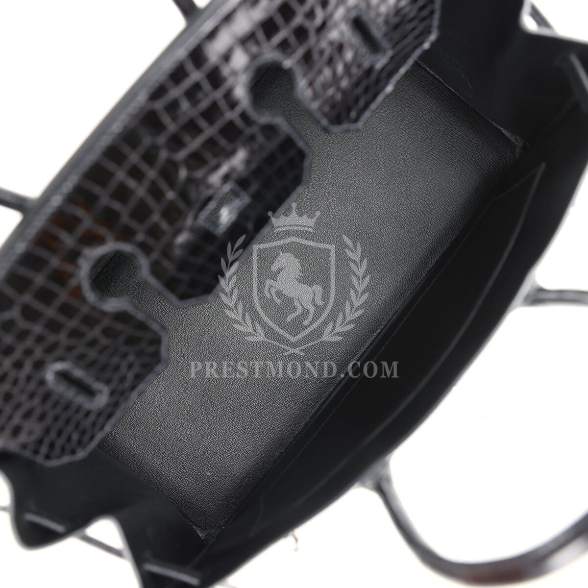 Hermes Birkin 35 Black Shiny Porosus Crocodile 18K White GHW Diamond Hardware — изображение 10