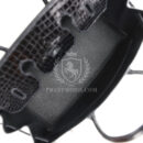 Hermes Birkin 35 Black Shiny Porosus Crocodile 18K White GHW Diamond Hardware