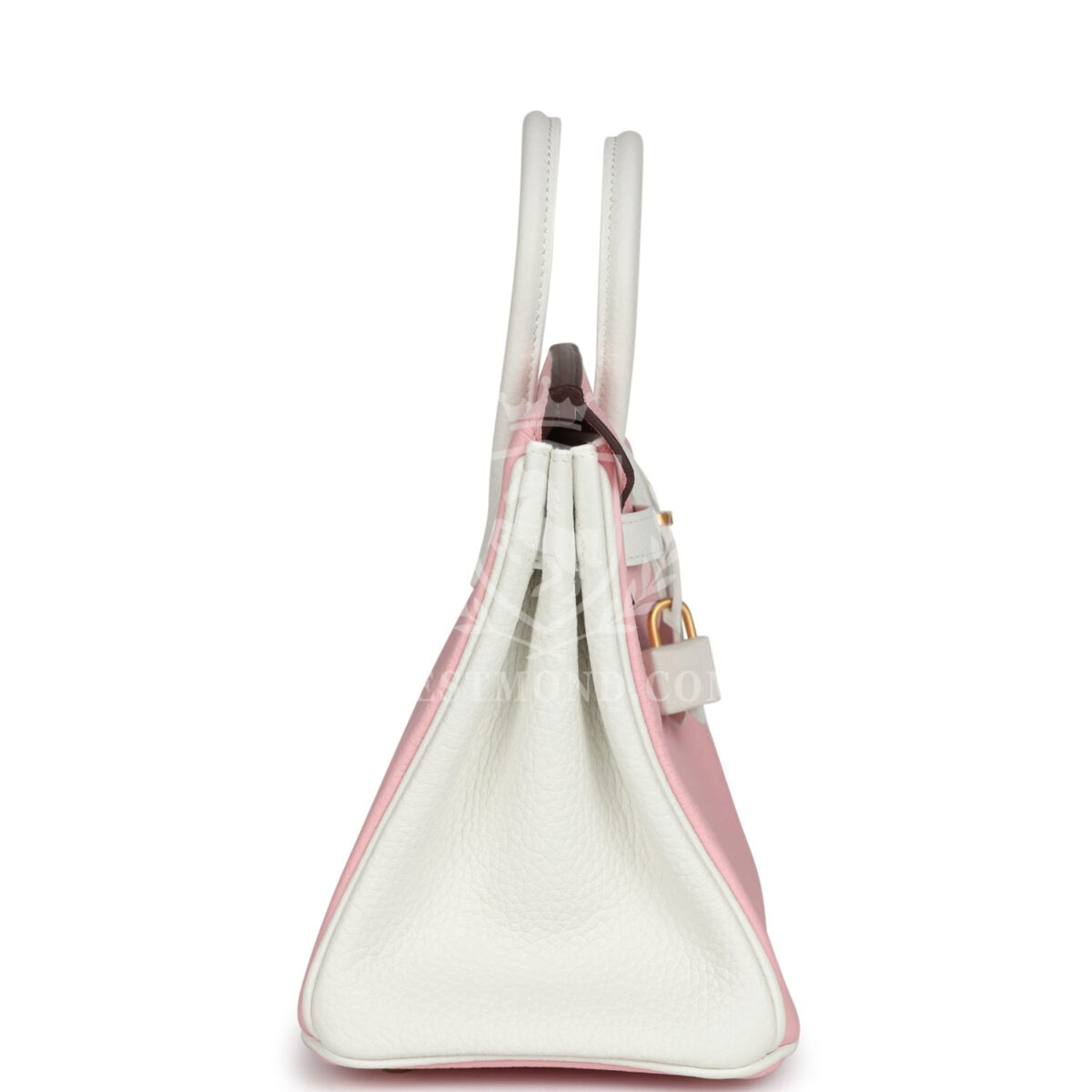 Hermes Special Order (HSS) Birkin 25 Rose Sakura and White Clemence Brushed GHW — изображение 3