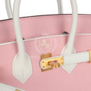 Hermes Special Order (HSS) Birkin 25 Rose Sakura and White Clemence Brushed GHW
