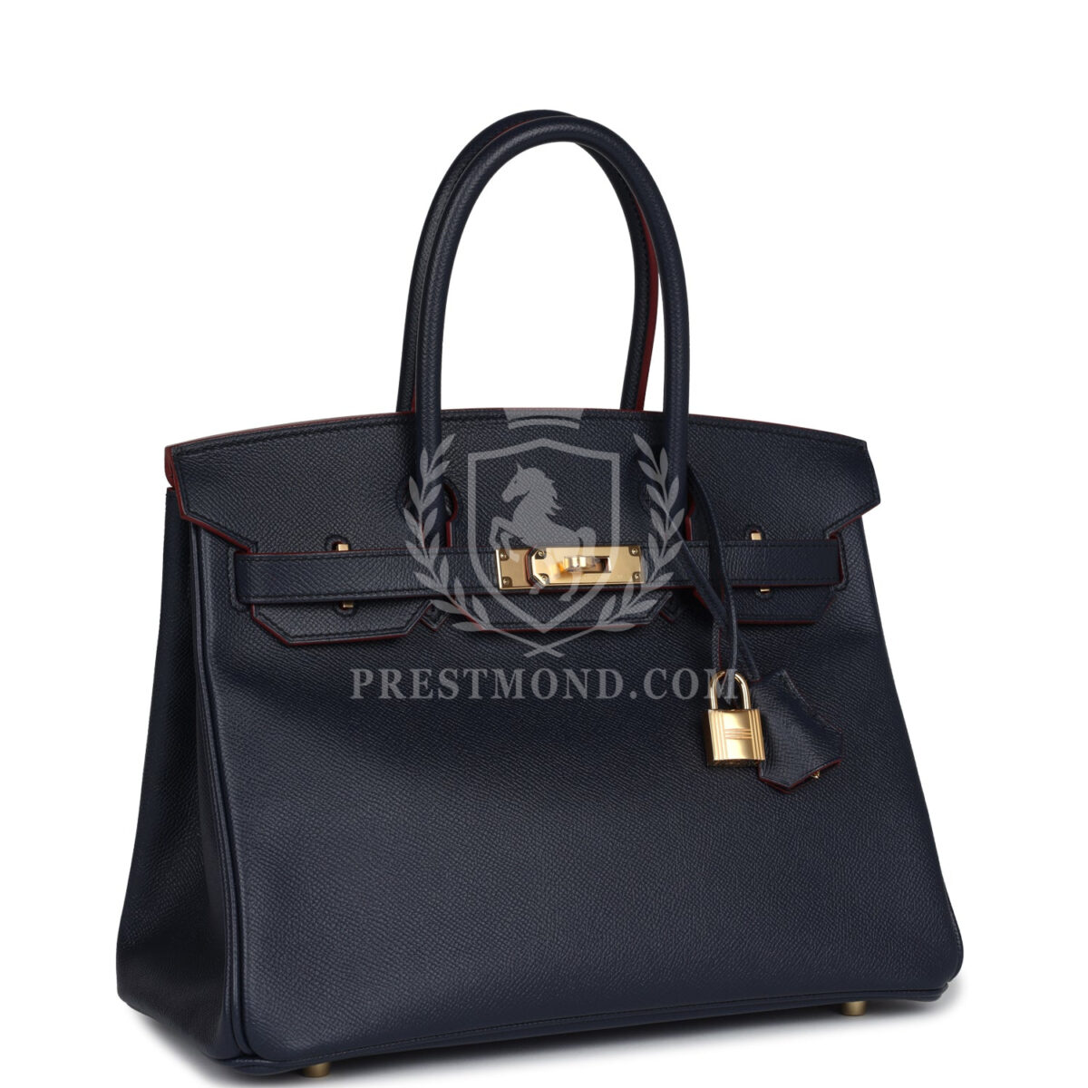 Hermes Birkin 30 Bleu Indigo and Rouge H Contour Epsom GHW — изображение 2