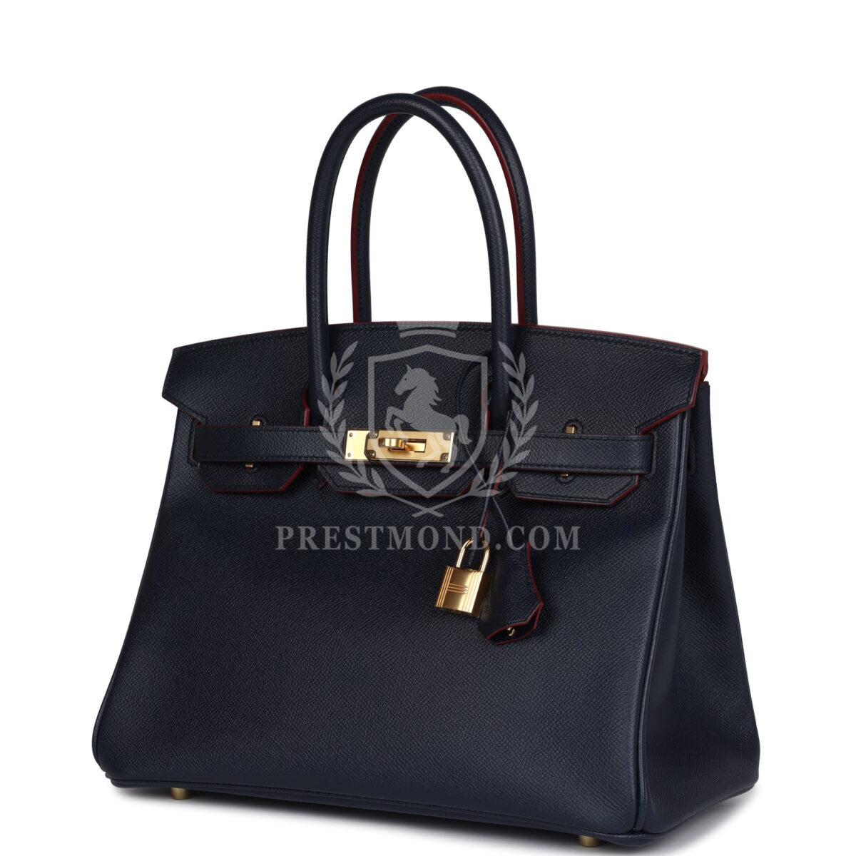 Hermes Birkin 30 Bleu Indigo and Rouge H Contour Epsom GHW — изображение 5
