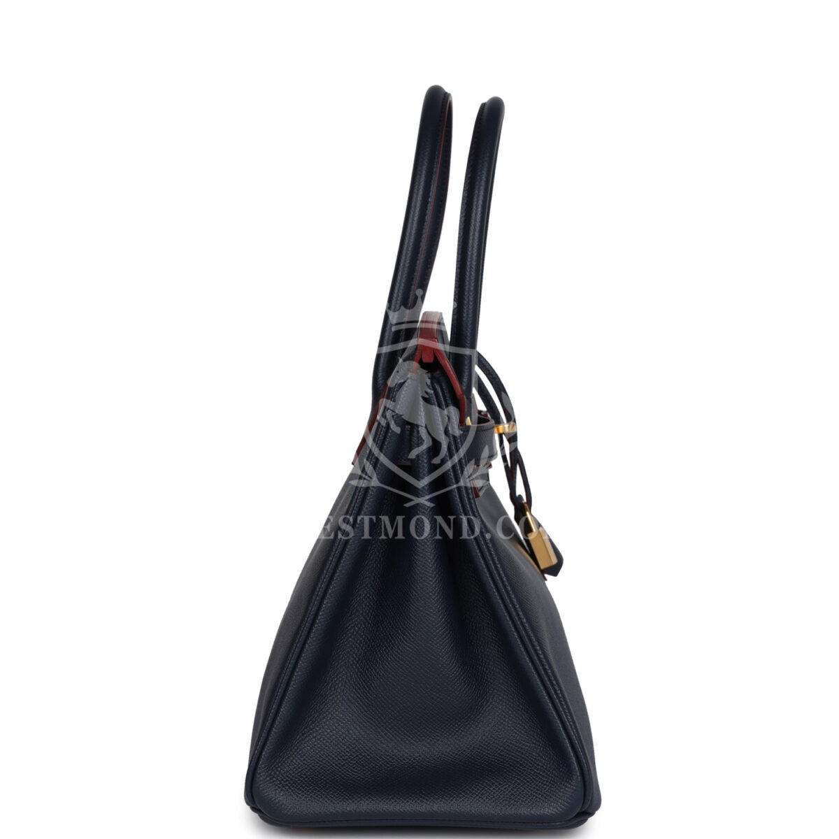 Hermes Birkin 30 Bleu Indigo and Rouge H Contour Epsom GHW — изображение 3