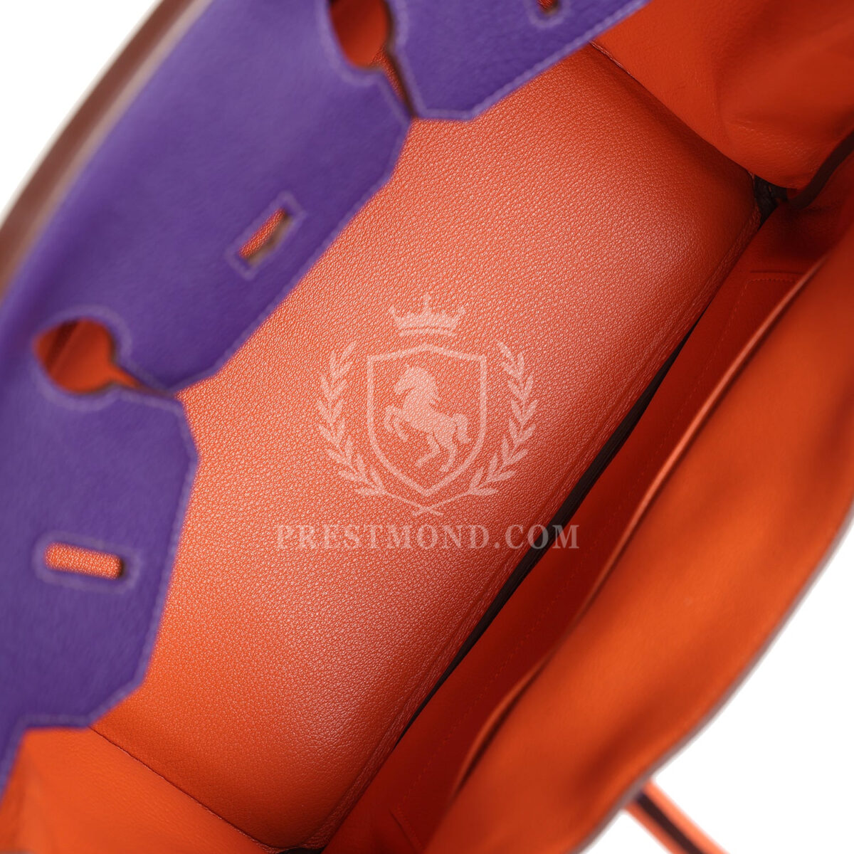 Hermes Special Order (HSS) Birkin 35 Tricolor Bleu Hydra, Ultraviolet and Orange Togo PHW — изображение 8