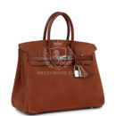 Vintage Hermes Birkin 25 Noisette Doblis and Box PHW