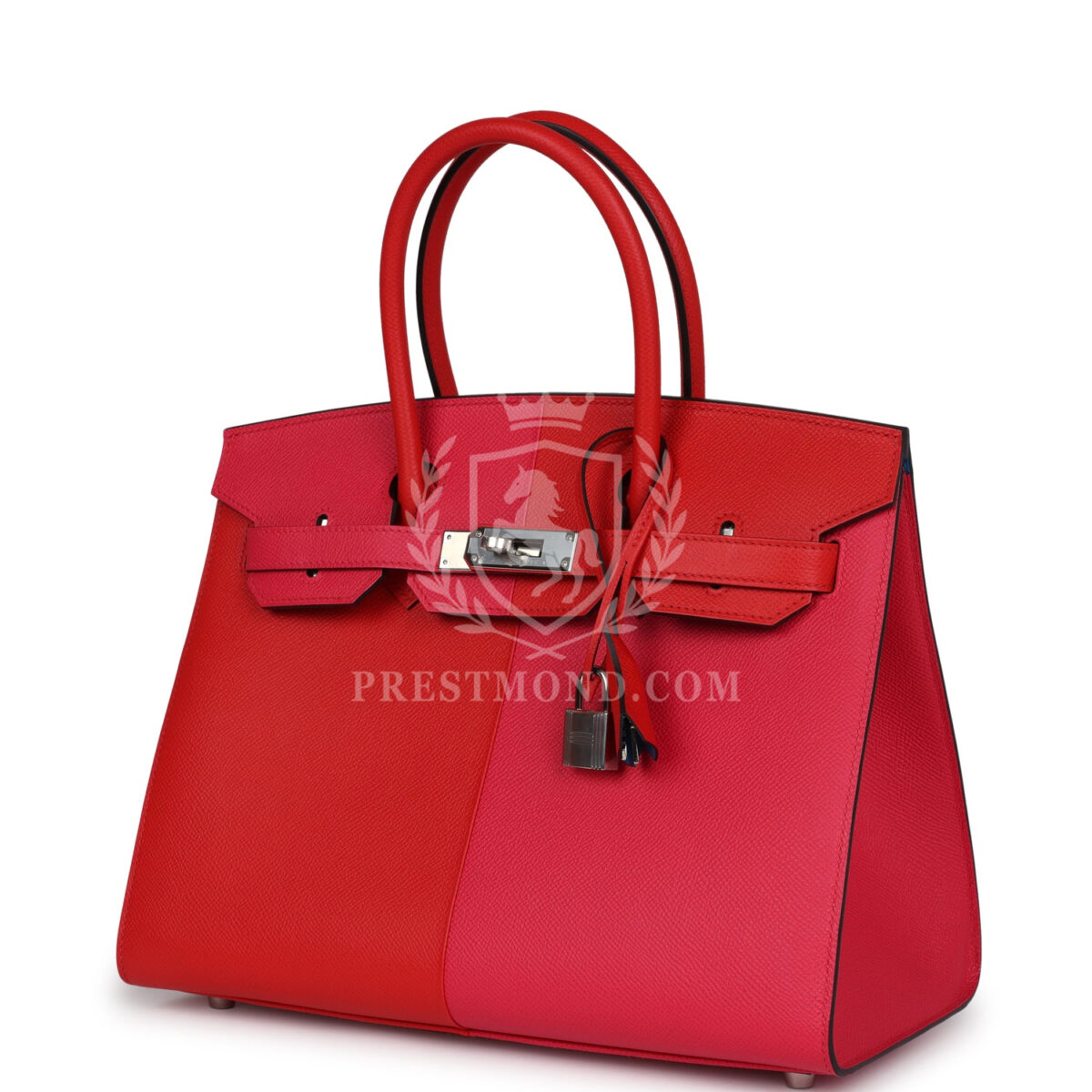 Hermes Casaque Birkin Sellier 30 Rouge De Coeur and Rose Extreme Epsom PHW — изображение 5