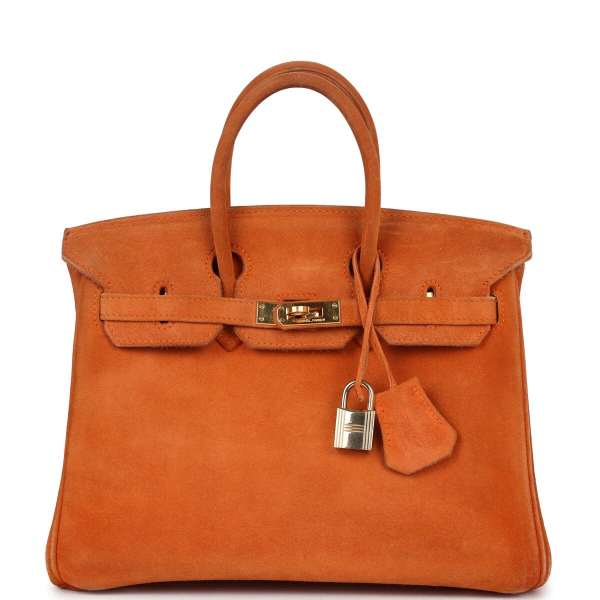 Vintage Hermes Birkin 25 Orange Doblis GHW