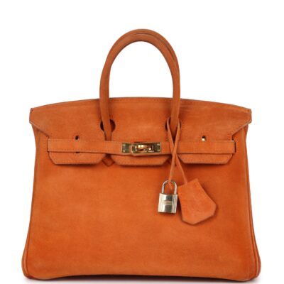 Vintage Hermes Birkin 25 Orange Doblis GHW