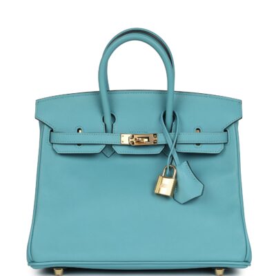Hermes Birkin 25 Bleu Saint Cyr Swift GHW