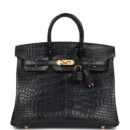 Hermes Birkin 25 Black Matte Alligator GHW