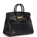 Hermes Birkin 25 Black Matte Alligator GHW