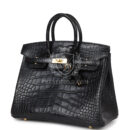 Hermes Birkin 25 Black Matte Alligator GHW