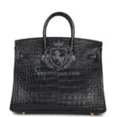 Hermes Birkin 25 Black Matte Alligator GHW