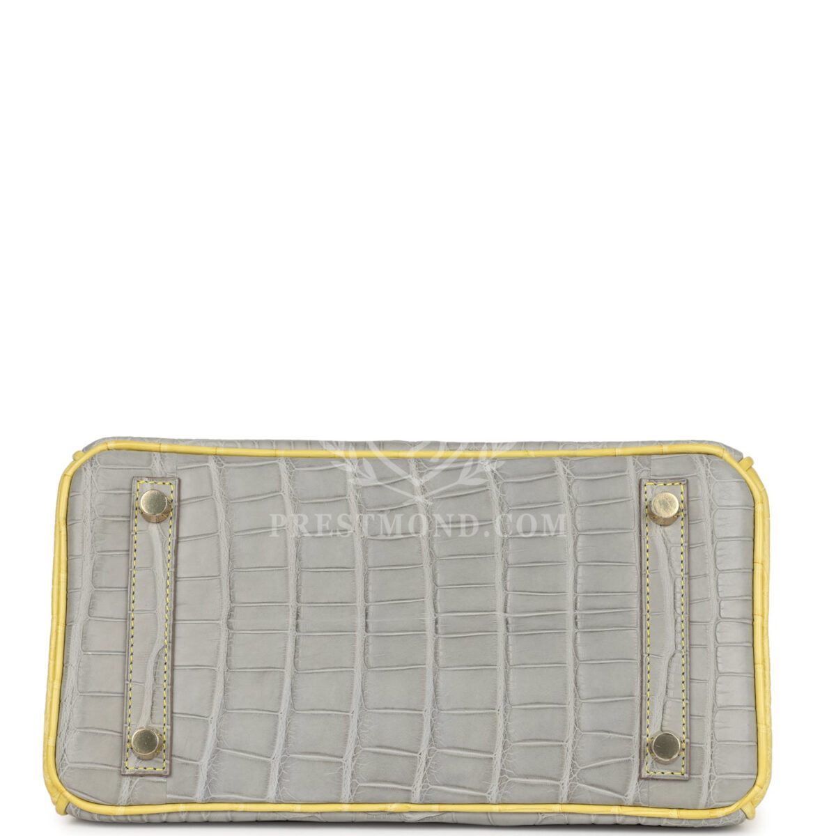 Hermes Special Order (HSS) Birkin 25 Gris Perle and Mimosa Matte Alligator Brushed GHW — изображение 6