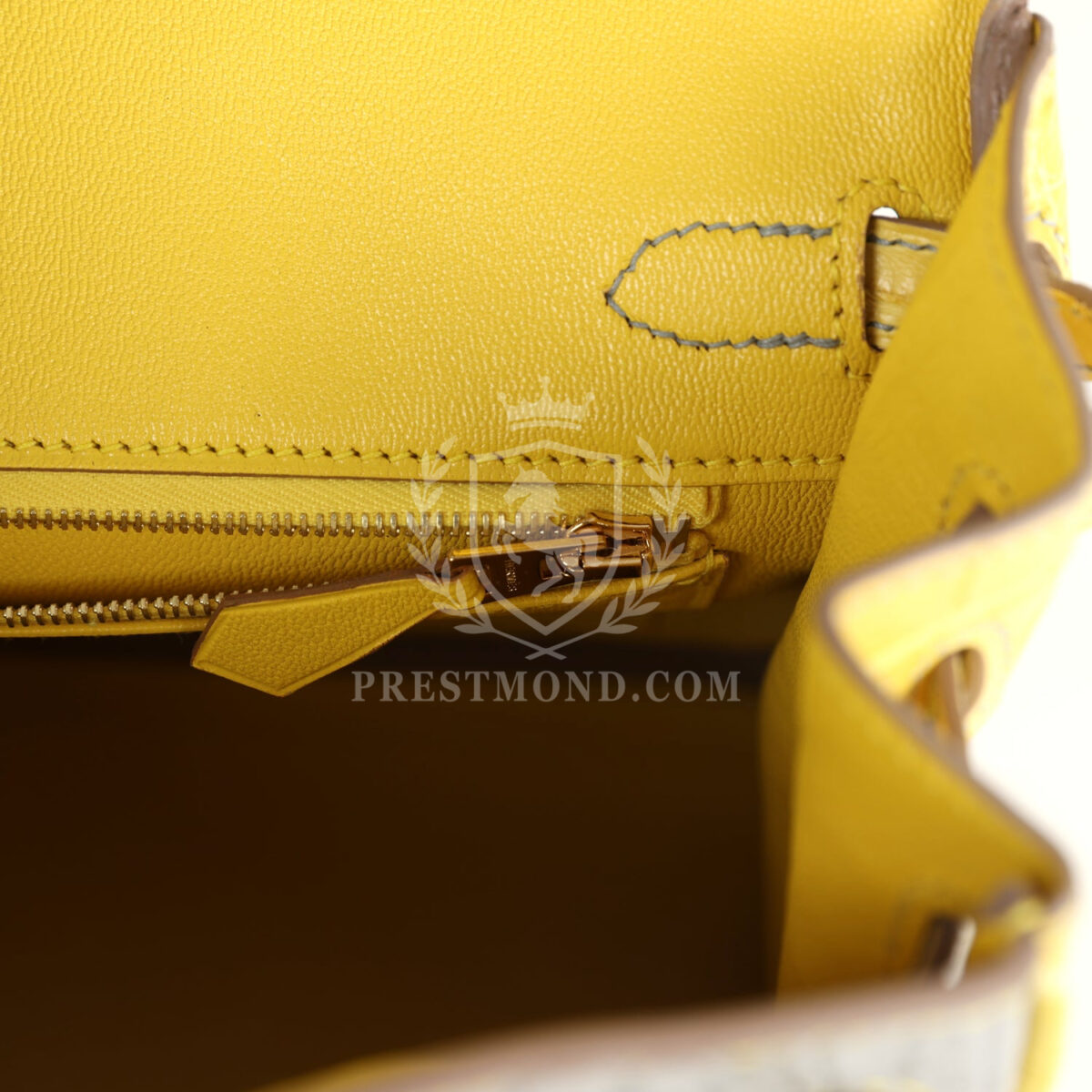 Hermes Special Order (HSS) Birkin 25 Gris Perle and Mimosa Matte Alligator Brushed GHW — изображение 9