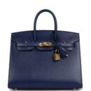 Hermes Birkin Sellier 25 Bleu Saphir Box GHW
