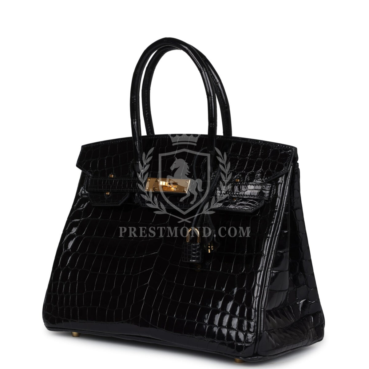 Hermes Birkin 30 Black Shiny Crocodile Niloticus GHW — изображение 5