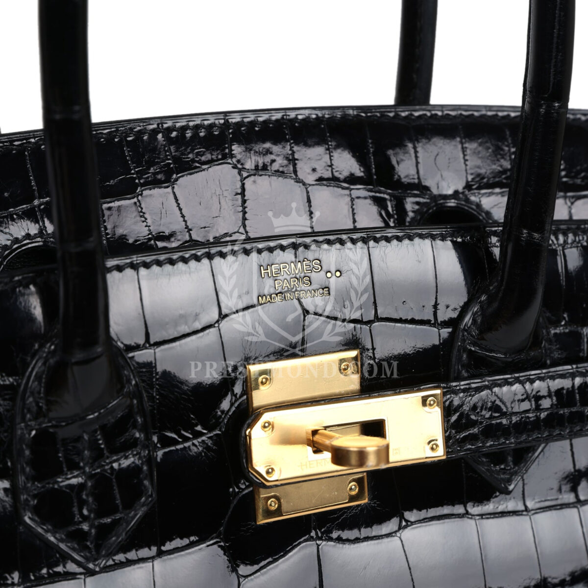 Hermes Birkin 30 Black Shiny Crocodile Niloticus GHW — изображение 7