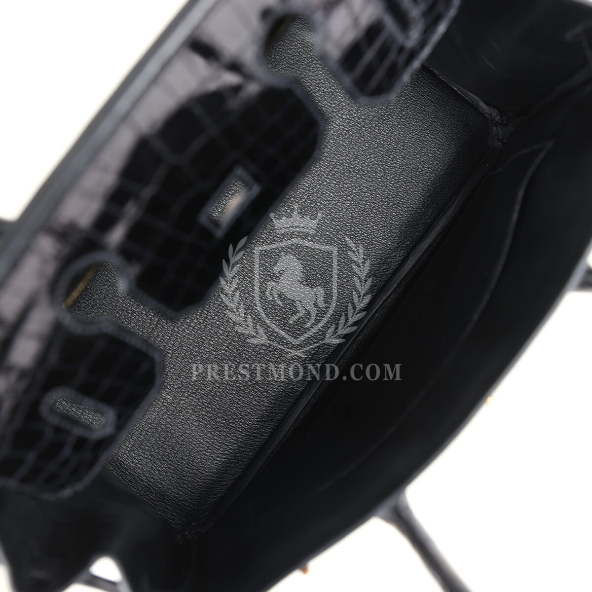 Hermes Birkin 30 Black Shiny Crocodile Niloticus GHW — изображение 8