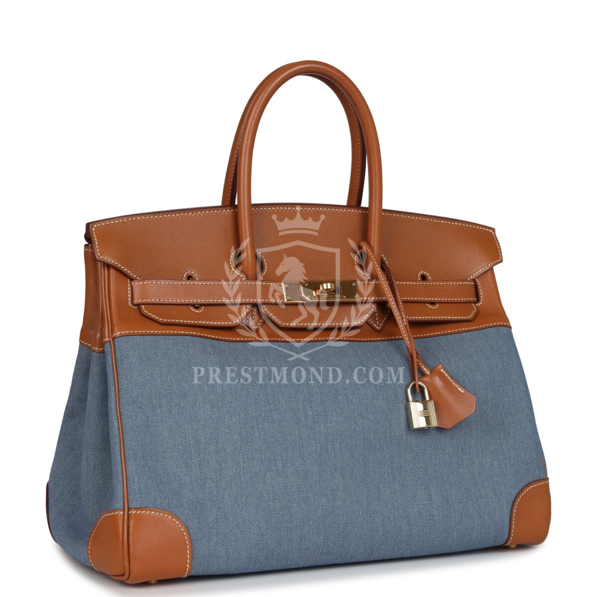 Vintage Hermes Birkin 35 Blue Denim and GHW Gulliver GHW — изображение 2