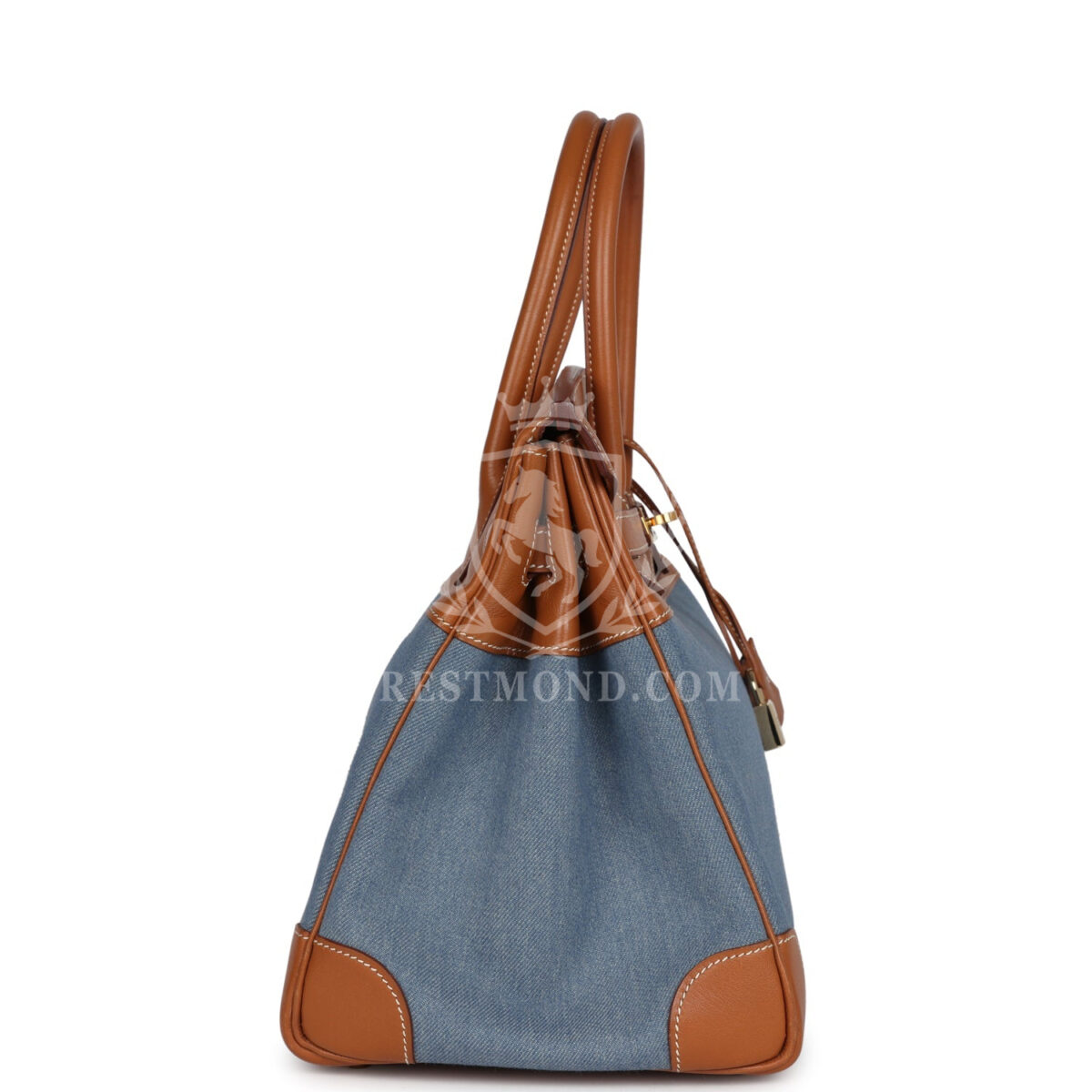 Vintage Hermes Birkin 35 Blue Denim and GHW Gulliver GHW — изображение 3