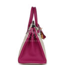 Hermes Special Order (HSS) Birkin 25 Craie and Rose Pourpre Epsom Brushed GHW
