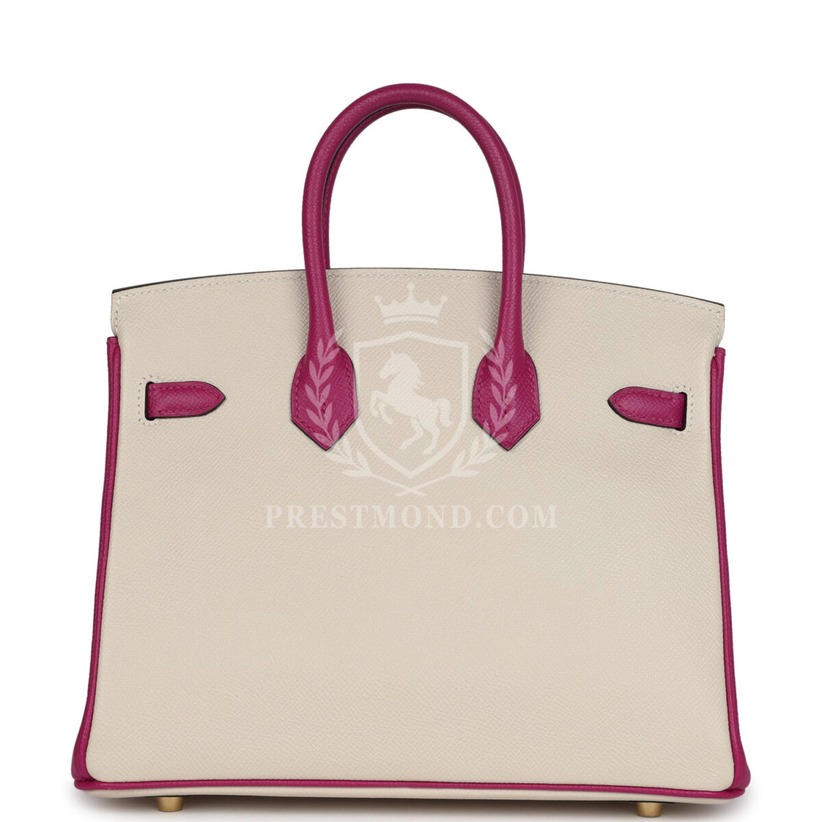 Hermes Special Order (HSS) Birkin 25 Craie and Rose Pourpre Epsom Brushed GHW — изображение 4
