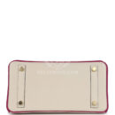 Hermes Special Order (HSS) Birkin 25 Craie and Rose Pourpre Epsom Brushed GHW