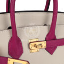 Hermes Special Order (HSS) Birkin 25 Craie and Rose Pourpre Epsom Brushed GHW