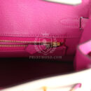 Hermes Special Order (HSS) Birkin 25 Craie and Rose Pourpre Epsom Brushed GHW