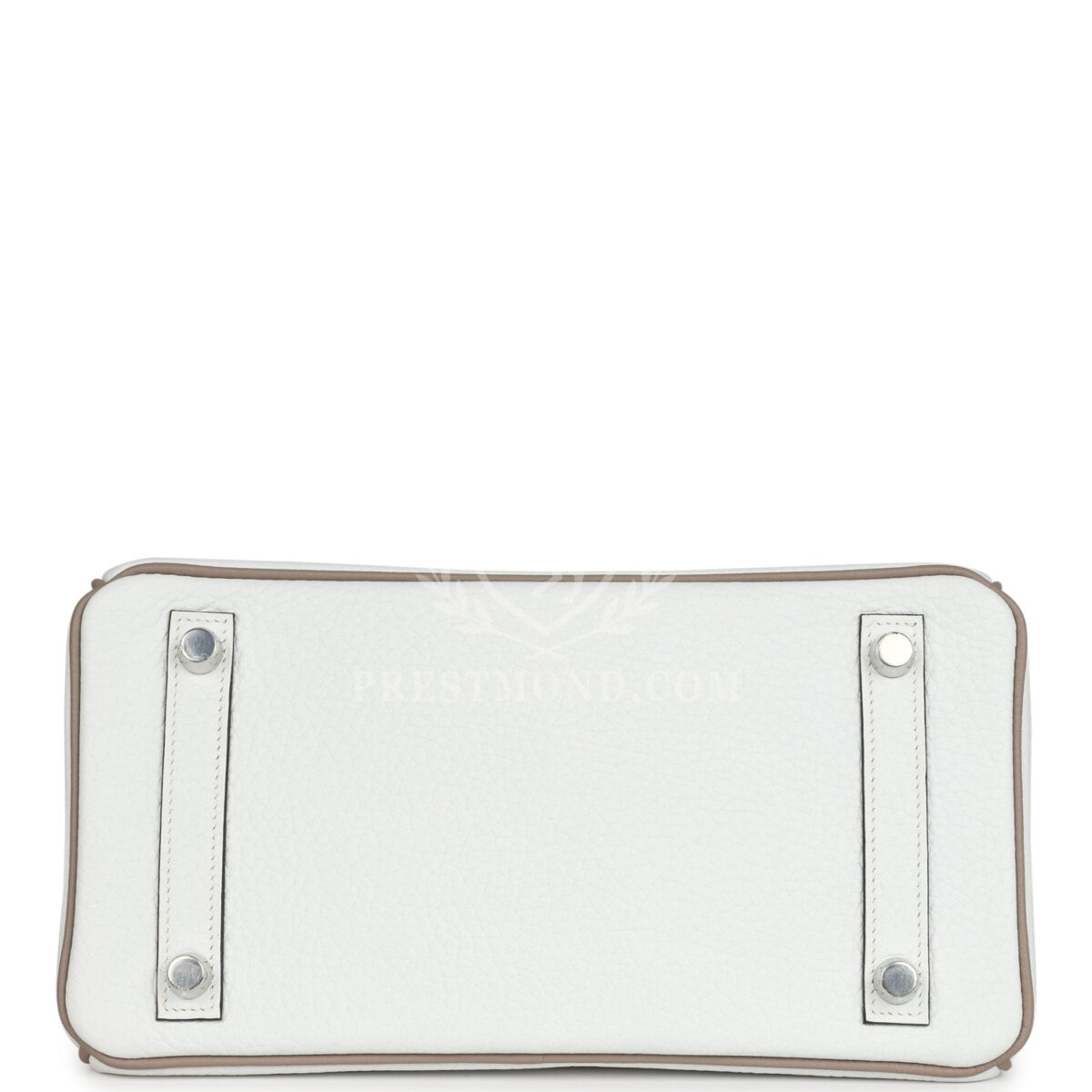 Hermes Special Order (HSS) Birkin 25 White and Etoupe Clemence Brushed PHW — изображение 6