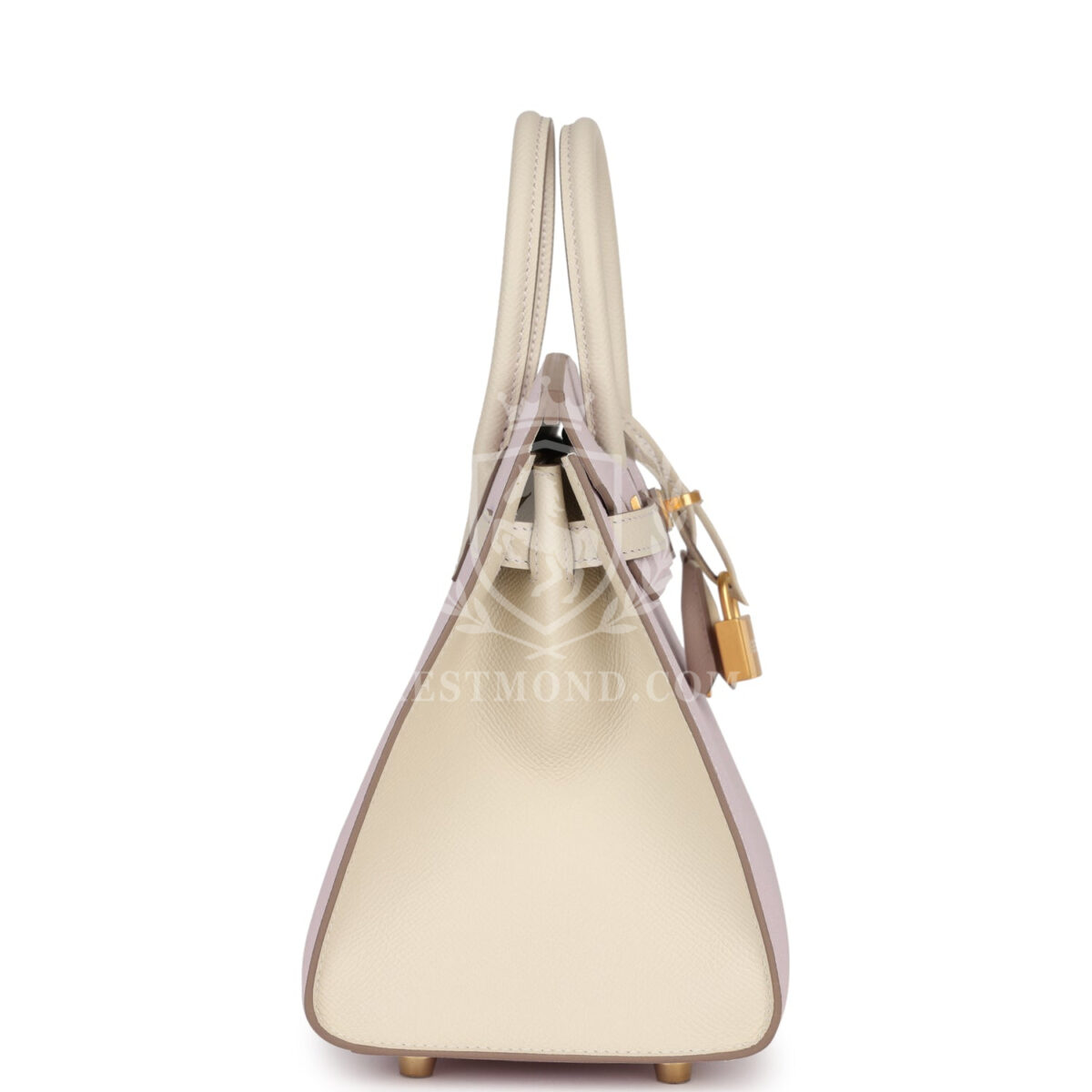 Hermes Special Order (HSS) Birkin Sellier 25 Mauve Pale and Craie Epsom Brushed GHW — изображение 3