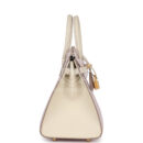 Hermes Special Order (HSS) Birkin Sellier 25 Mauve Pale and Craie Epsom Brushed GHW