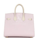 Hermes Special Order (HSS) Birkin Sellier 25 Mauve Pale and Craie Epsom Brushed GHW