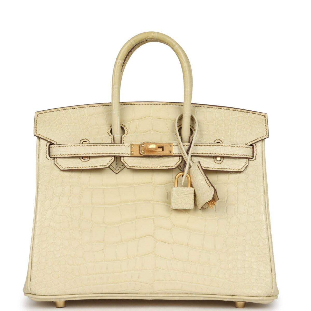 Hermes Special Order (HSS) Birkin 25 Vanille Matte Alligator Brushed GHW