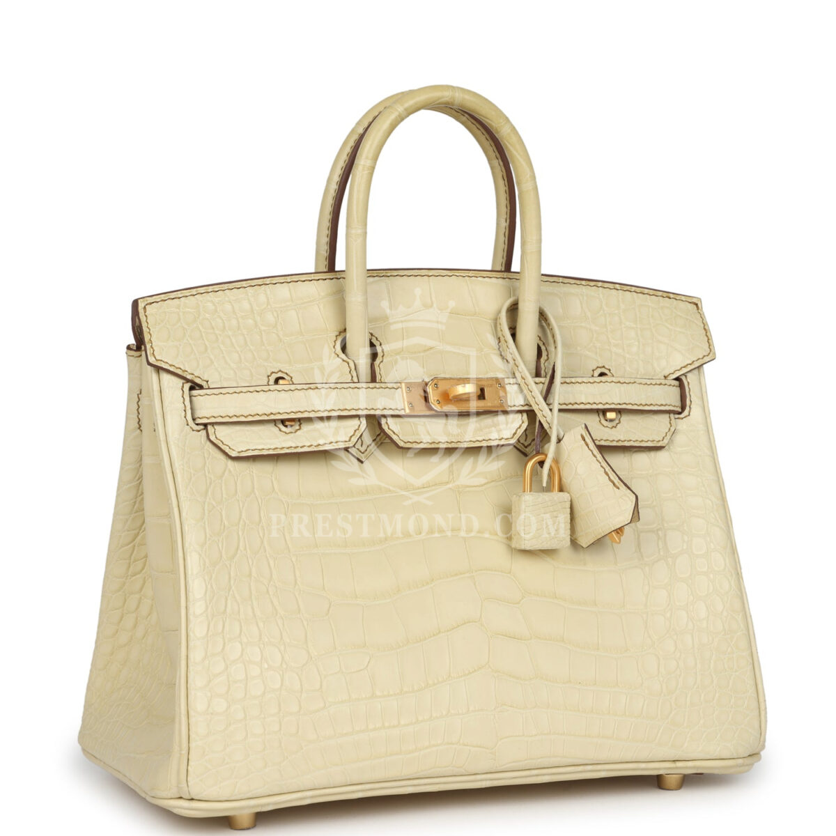 Hermes Special Order (HSS) Birkin 25 Vanille Matte Alligator Brushed GHW — изображение 2