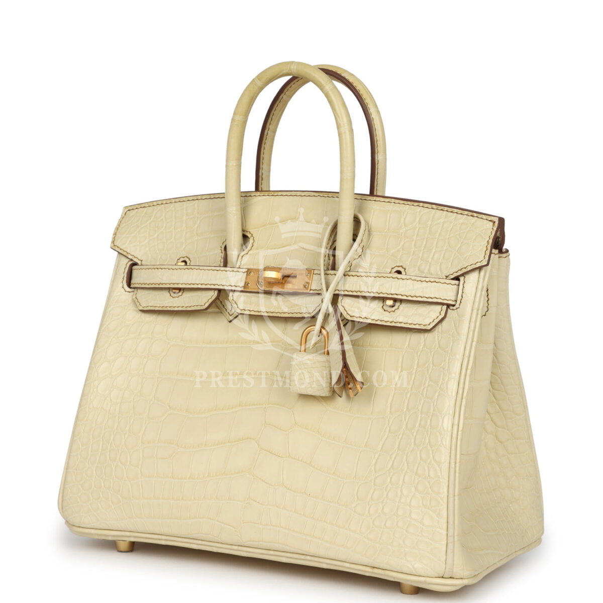 Hermes Special Order (HSS) Birkin 25 Vanille Matte Alligator Brushed GHW — изображение 5