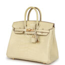 Hermes Special Order (HSS) Birkin 25 Vanille Matte Alligator Brushed GHW