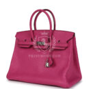 Hermes Birkin 35 Rose Shocking Chevre Mysore PHW