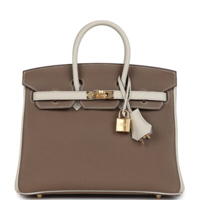 Hermes Special Order (HSS) Birkin 25 Etoupe and Craie Togo GHW