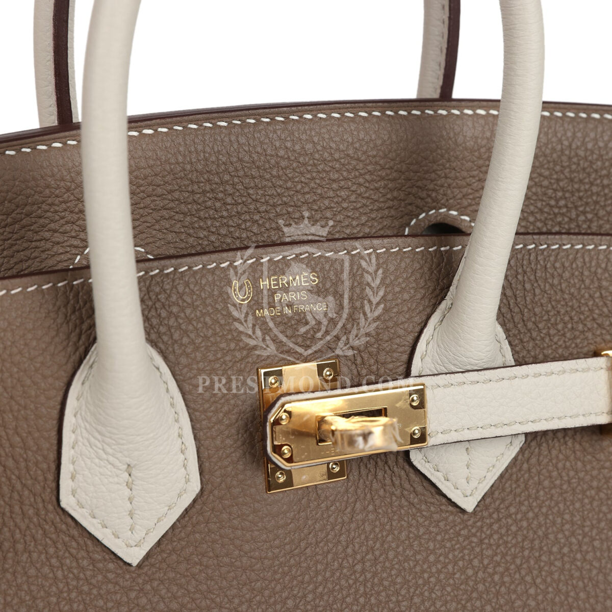 Hermes Special Order (HSS) Birkin 25 Etoupe and Craie Togo GHW — изображение 7